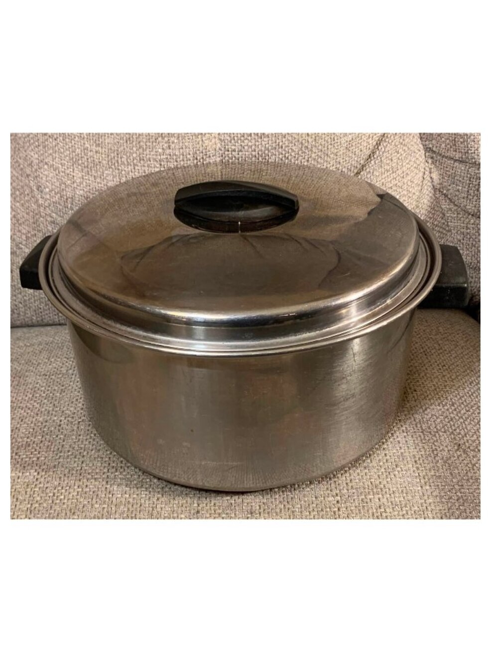 Vintage Ecko Flint 6.5 Quart Stainless Steel Radiant Heat Core Stock Pot w/ Lid